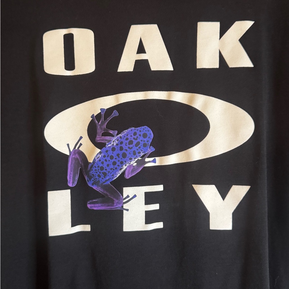 Oakley Black Tee with Blue Frog Graphic - Picture 2 of 3